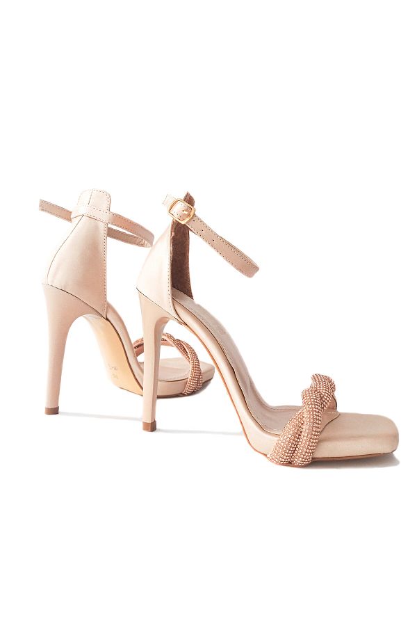 GDT Ayakkab Nude Colored Satin High Heel Stone Band Detailed Women s Evening Dress Shoes Trendyol