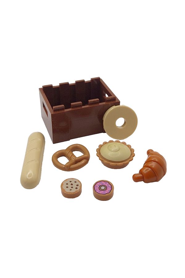 LEGO Minifigur Food Baking Basket Bread and Pastries with Kitchen Furniture