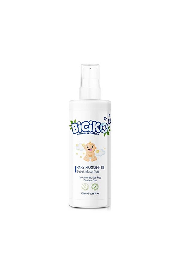 Biciko %100 Doğal Organik Vegan Yeni Doğan Bebek Bakım Masaj Yağı Sprey Şişe 100ML Alkol ve Paraben İçermez