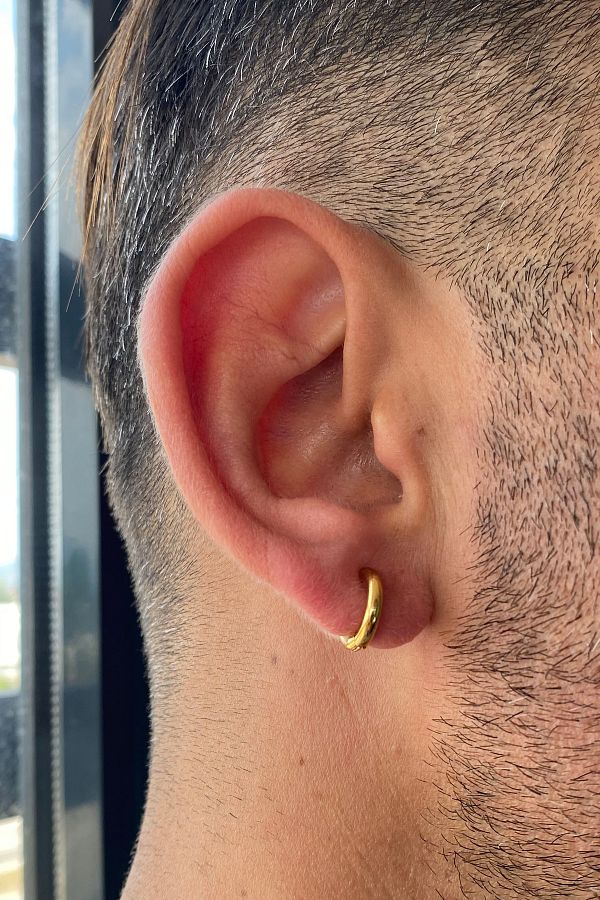 Tak t r Gold Color Compression Unisex Steel Hoop Earrings Pair Trendyol