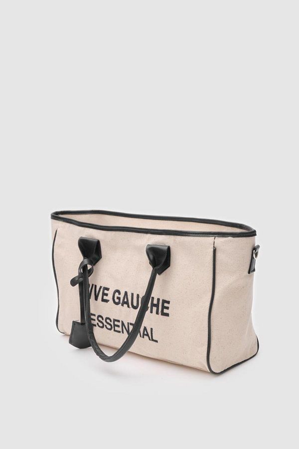 Shule Bags Rive Gauche Black Canvas Tote Bag Trendyol