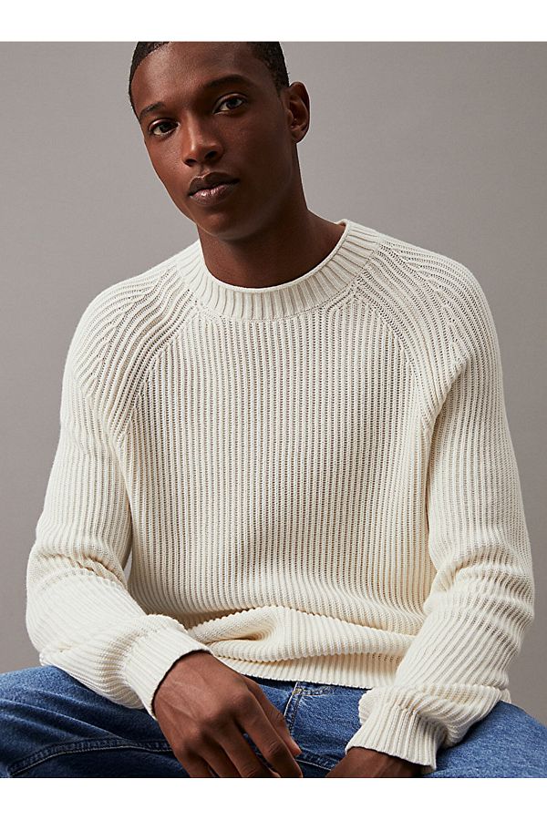 Calvin Klein Algodon Sweater Straight Cut Ribbed Trendyol