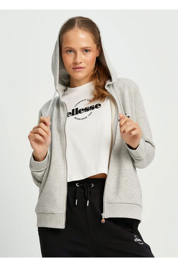 Ellesse Gray Hooded Sweatshirt Zipper Detailed Women s Size XS Trendyol