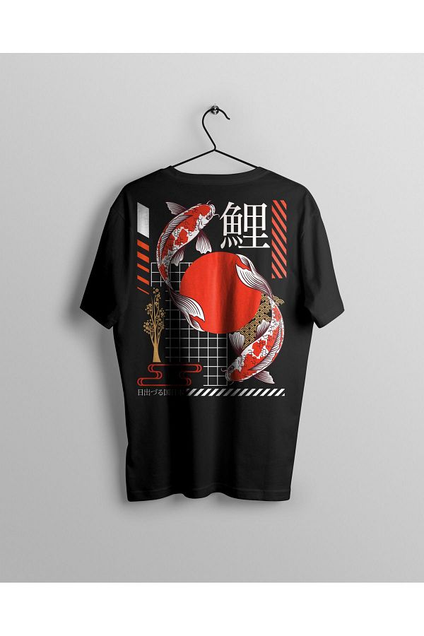 Let's Wear-Premium Men's T-Shirt - Gold Fish Printed, Crew Neck 1