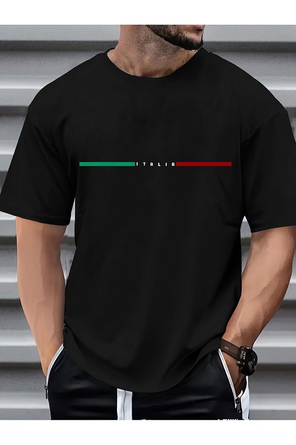 Let's Wear-Men's Italia Printed Crew Neck Premium Tshirt 1