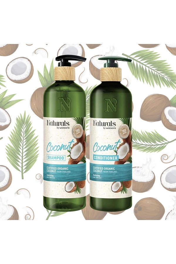 Naturals By Watsons-Coconut Shampoo and Conditioner - 490ml Set of 2 1