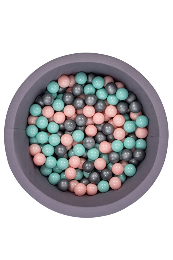 Wellgro Sünger Gri Top Havuzu 85x30 Cm (Topları Mint, Pembe, Gümüş)