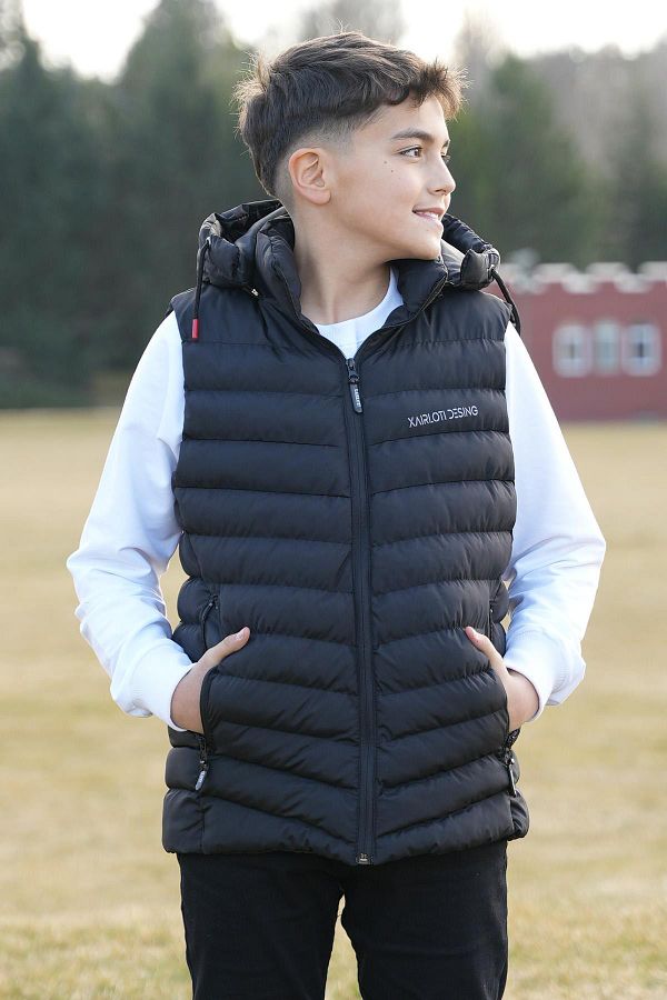 Kids black puffer vest shop
