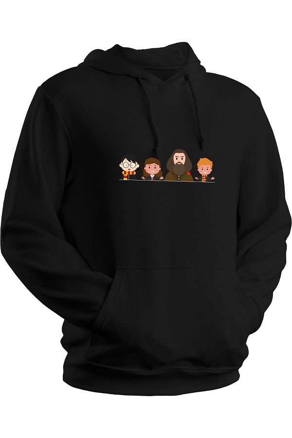 GLOWIE Harry Potter Minimal Character Design Hooded Sweatshirt Oversize Unisex with Fleece Inside Trendyol