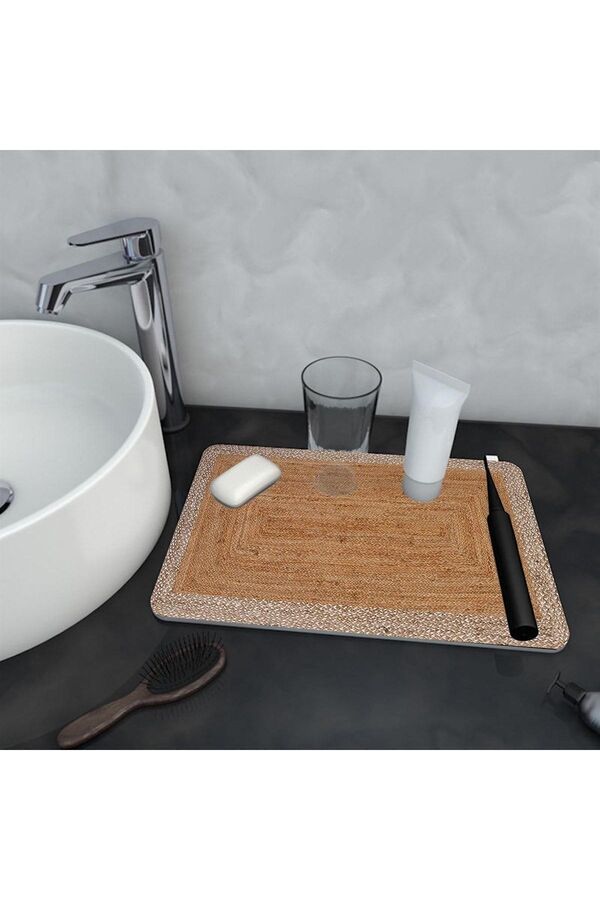 Else Dekor-Else Water Absorbent Bathroom Organizer Σαμπουάν ντους Σαπούνι Κύπελλο Οδοντόβουρτσα Pad Organizer Χαλάκι παρουσίασης 1