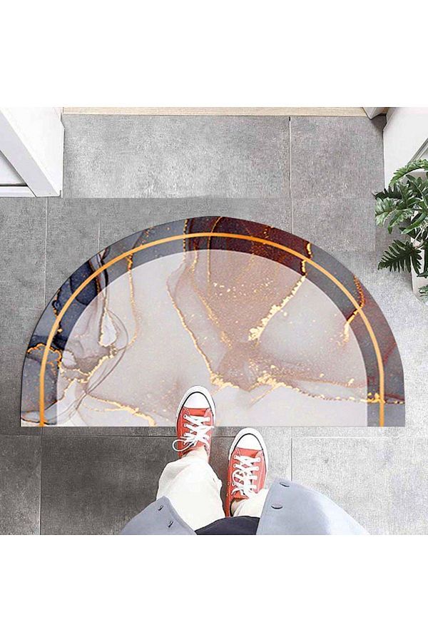 3D ELSE HALI-Else Patterned Decorative Modern Inside and Outside Half Moon Door Mat 1