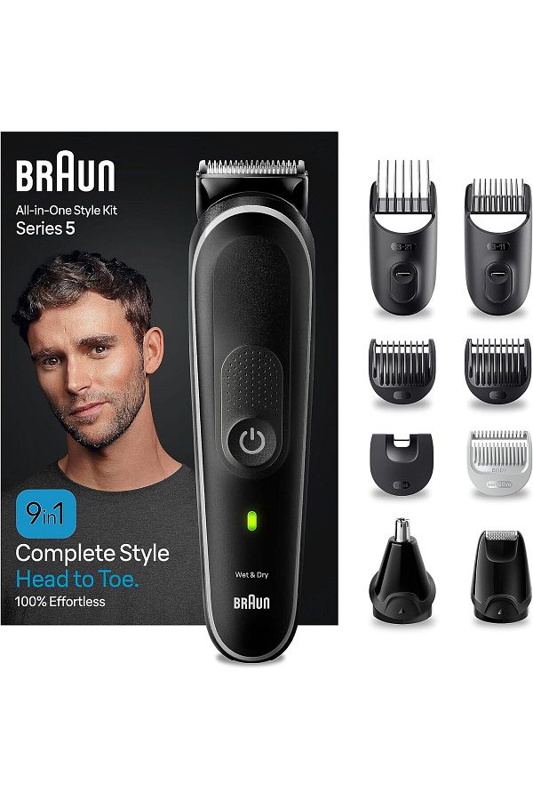 Braun-مجموعة أدوات الحلاقة المتعددة 9 في 1 السلسلة 5، شفرات حادة للغاية، وقت تشغيل 100 دقيقة، حقيبة - MGK 5410 1