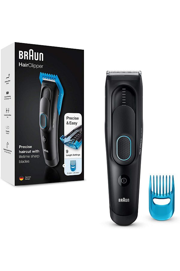 Braun-Hair Clipper 8 precise length, Ultra sharp blades, Dedicated comb, Memory SafetyLock - HC 5010 1
