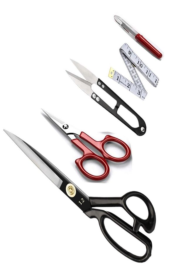 hodbehod-Size 12 Black Fabric Cutting Scissors Set with Nut and Handle - Left Hand Scissors Left Hand 1