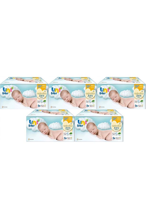 Uni Baby-40 Sheets Wet Towels for Newborn - Sensitive (Set of 15) 600 Sheets for Delicate Skin (5PK*3) 1