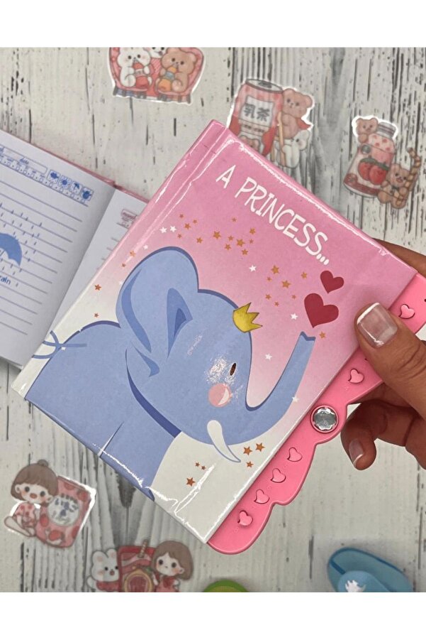 Kağıt Gemi Dükkan-Cute Elephant Patterned Encrypted Special Design Notebook / Agenda / Bullet Journal 1