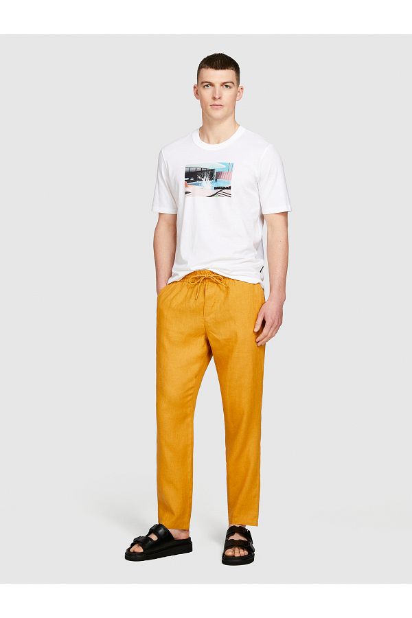 Mustard linen trousers online