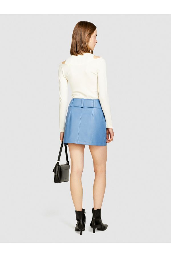 Light blue zipper skirt best sale