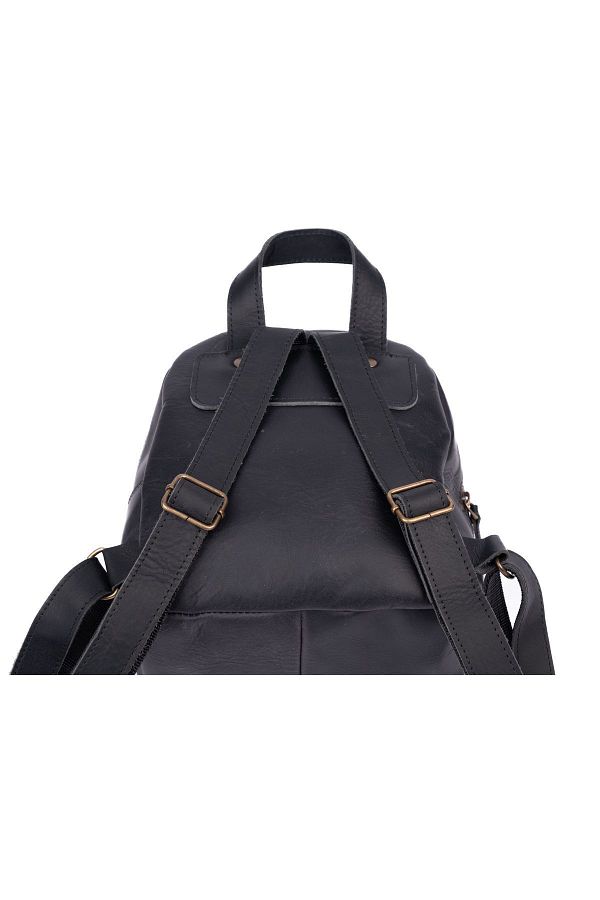 Stylish black leather backpack best sale