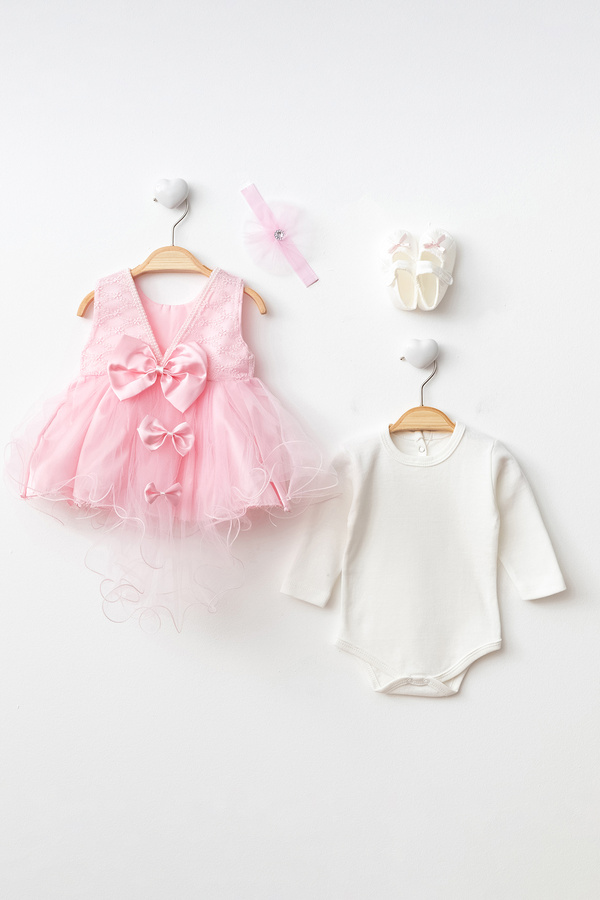 Petite Ponpon Baby Ponpon Baby Kız Bebek Yenidoğan Hediyelik Mevlüt Elbisesi Bebek Mevlütlük Elbise