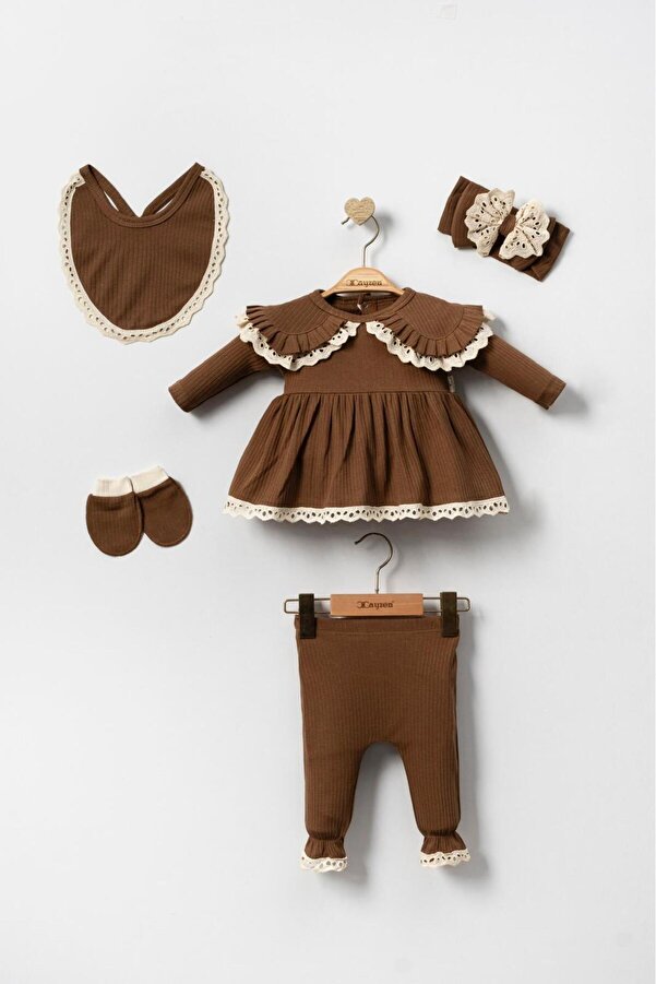 yukobaby bebeğiniz için en doğalı KIZ BEBEK DANTELLİ 5'Lİ PAMUKLU YENİDOĞAN HASTANE ÇIKIŞI ZIBIN TAKIM SETİ YK84568