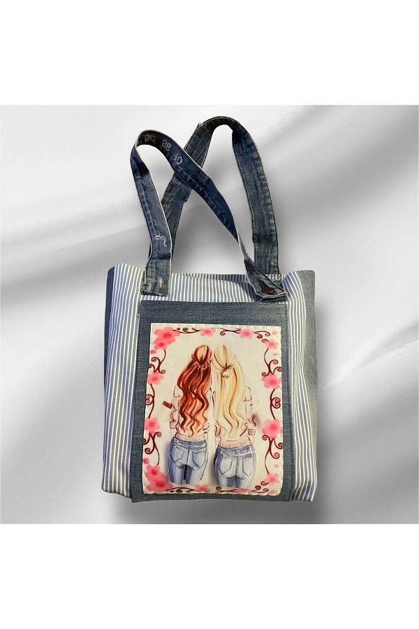 Denim beach bag sales