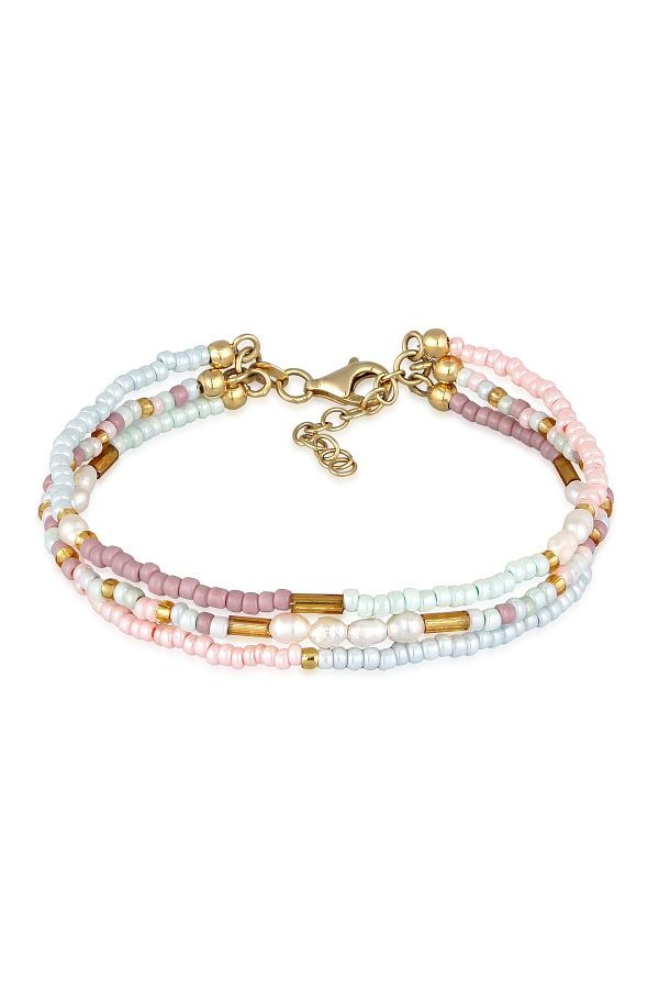 ELLI-925 Silbernes Sußwasserzuchtperlen-Armband – 3 Reihig Glas 1