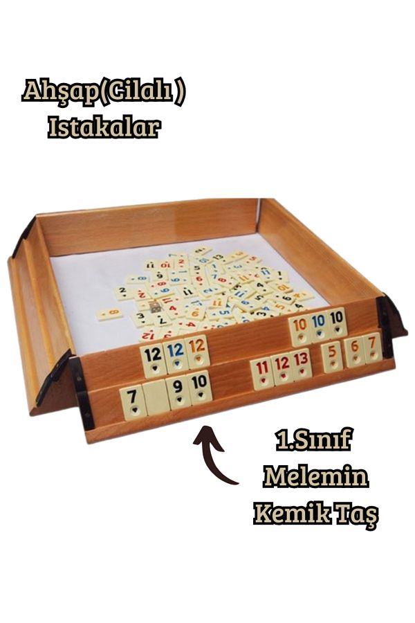 Comprox-101 Okey Game Set - Large Size Polished Wooden Okey Set 1