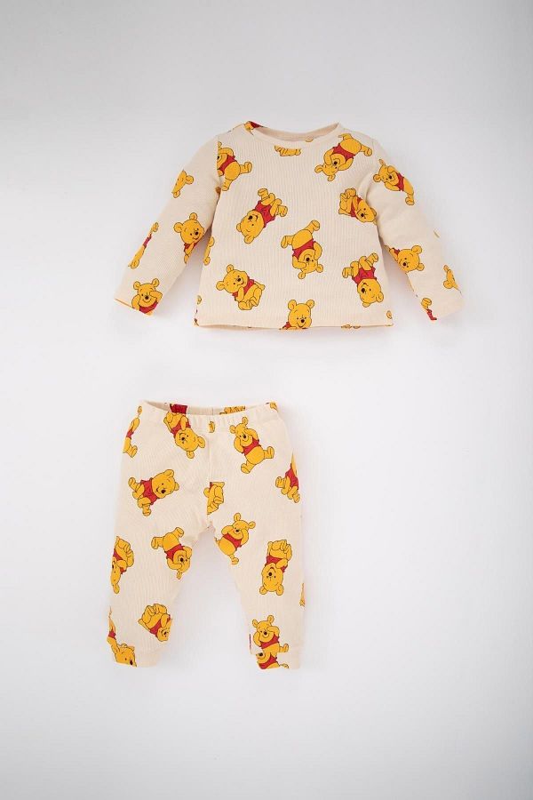 DeFacto-Disney Winnie The Pooh Pyjama-Set für Babyjungen – Kurzarm, geripptes Unterhemd, 2er-Set Z4291a223sp 1
