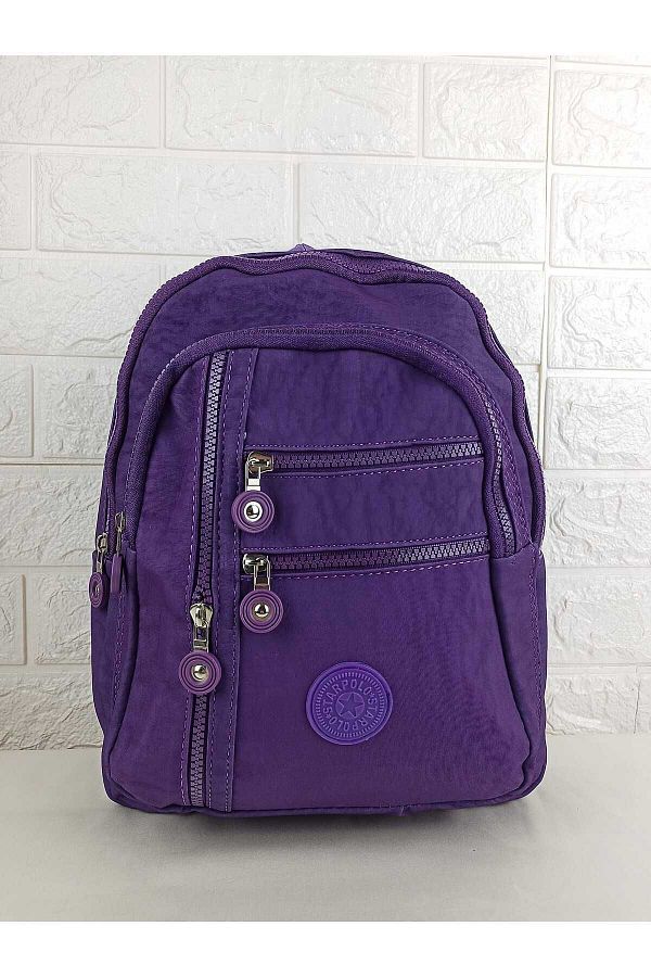 star polo Kipling Purple Model Crinkle Fabric Backpack School Mother Baby Student Trendyol