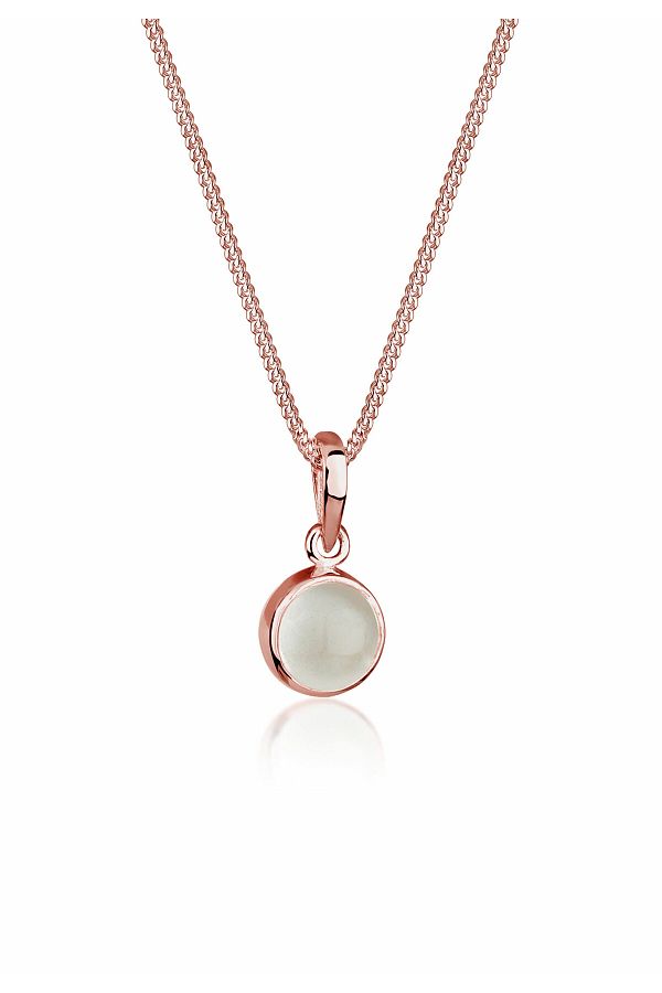 ELLI-Halskette für Damen – 925er Sterlingsilber, runder Mondstein 1