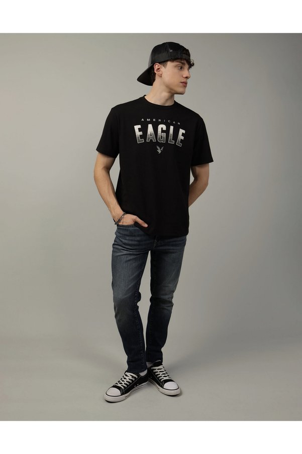 American Eagle AE Elevated Logo Patterned T-shirt- Trendyol