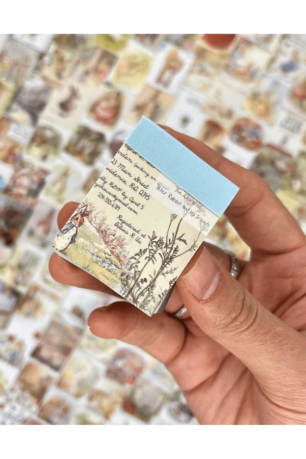 Kağıt Gemi Dükkan-The World Of Peter Rabbit And His Friends Themed 400 Sheets Mini Notebook Scrapbook Paper Set 1