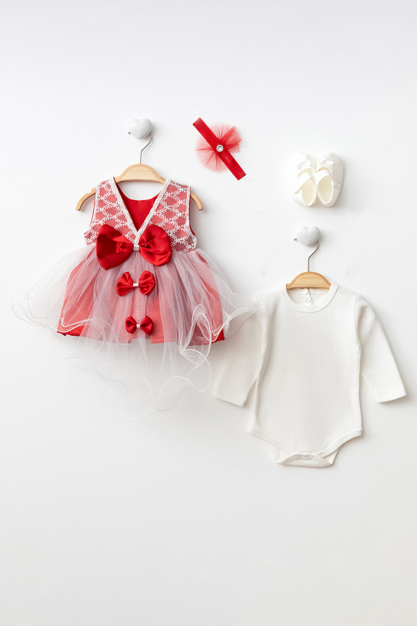Petite Ponpon Baby Ponpon Baby Kız Bebek Yenidoğan Hediyelik Mevlüt Elbisesi Bebek Mevlütlük Elbise