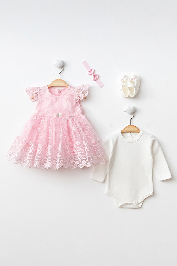 Harry&Millie Kız Bebek Yenidoğan Mevlüt Elbisesi Dantelli İncili