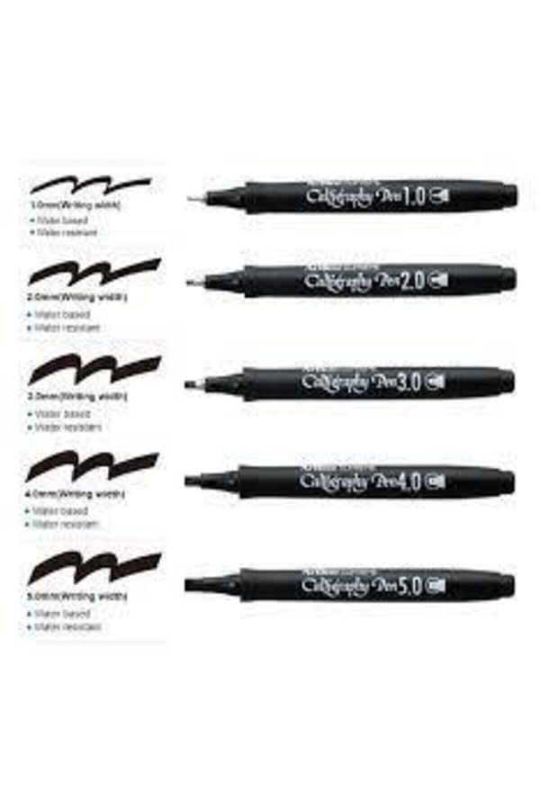 artline-Ergoline Calligraphy Pen 1.0 - 2.0 -3.0 - 0.4 -0.5 ( 5 Piece Set ) 1