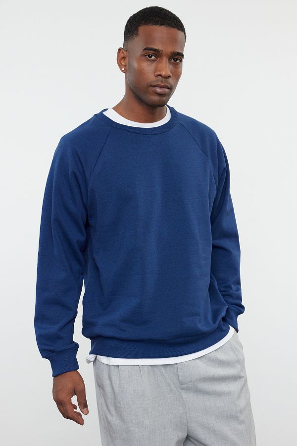 Trendyol Collection Navy Blue Oversize Polar Sweatshirt TMNAW23SW00190 Trendyol