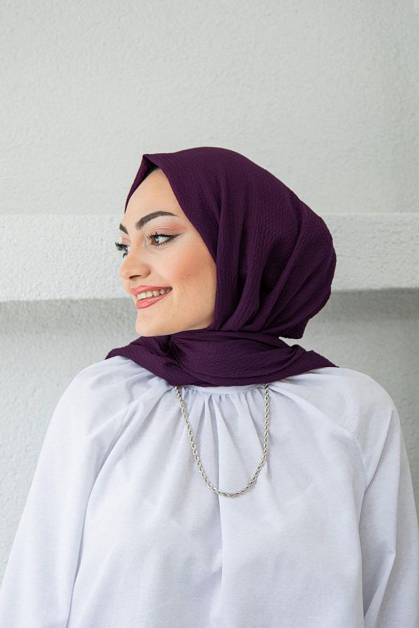 Tesettur Car m Mio Wrapped Hijab Shawl Model Purple Trendyol