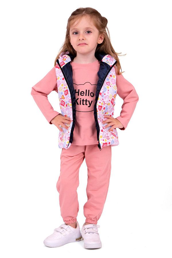 Monttini-Hello Kitty Patterned Inflatable Vest and Top Kids Set - 2 Thread, Set of 3 1