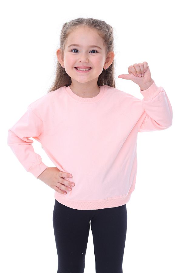ZUZUNGA Soft Salmon Colored Plain Brushed 100 Cotton Sweatshirt Trendyol