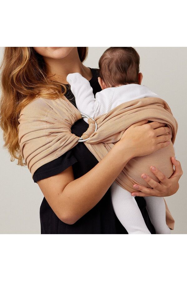 Pure Carrier Keten Bebek Taşıma Şalı, Ayarlanabilir Halkalı Sling Bebek Kangru, Ana Kucağı
