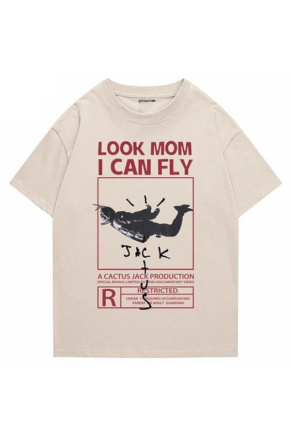 Travis scott tee look mom i can fly top