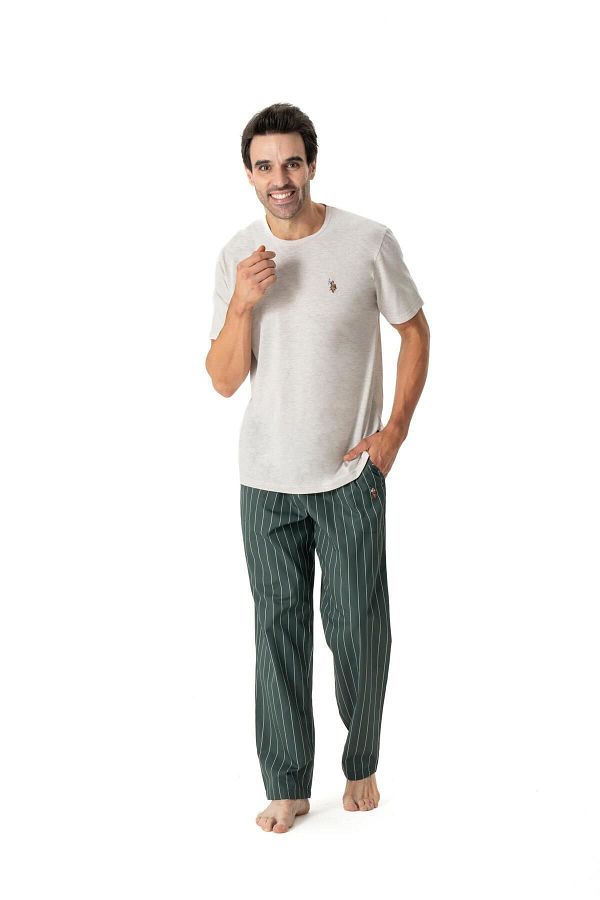 U.S. Polo Assn. BASE. Polo Assn. Men s Round Collar Pajama Set Trendyol