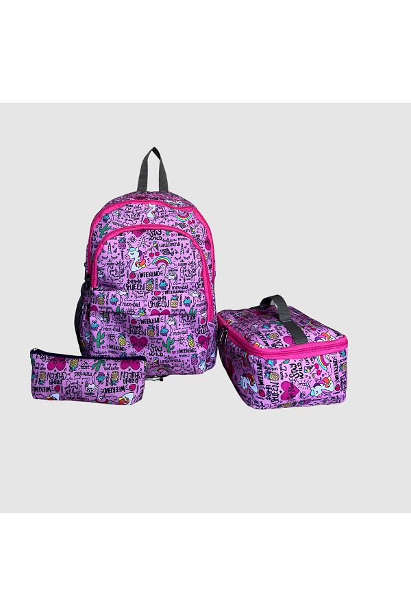 NewBag New Season Unicorn School Bag Set of 3 Trendyol