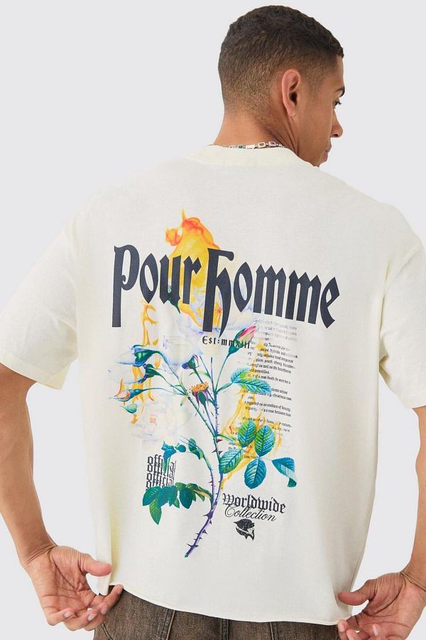 ELLEL E Men s Beige T Shirt Pour Homme Printed Trendyol