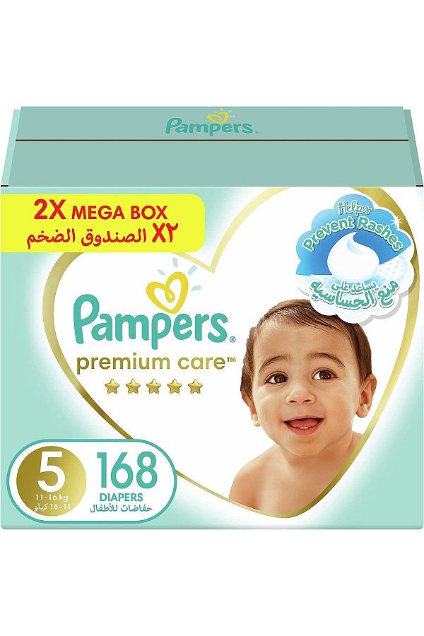 Pampers-Premium Care Diapers, Size 5, 11-16 Kg, Mega Box, 168 Ct 1