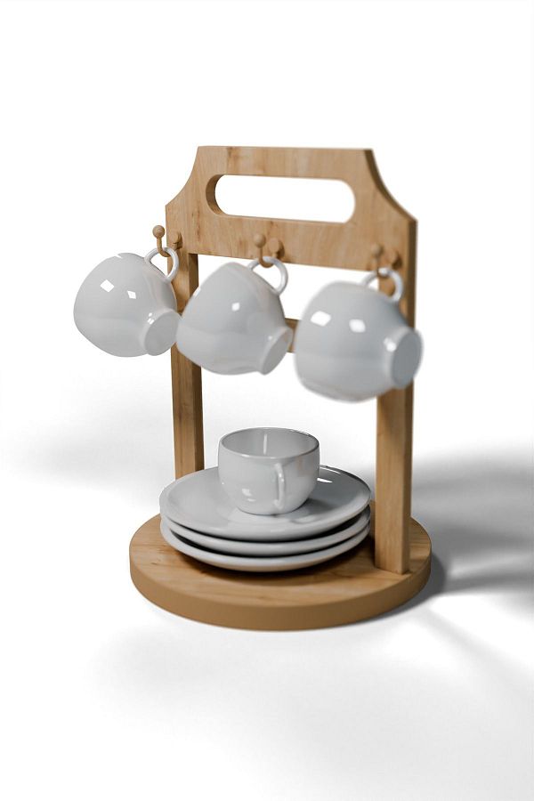 Mionte Flat Pack Wooden Cup and Plate Stand for Kitchen Organizer Practical Storage and Modern Design Trendyol