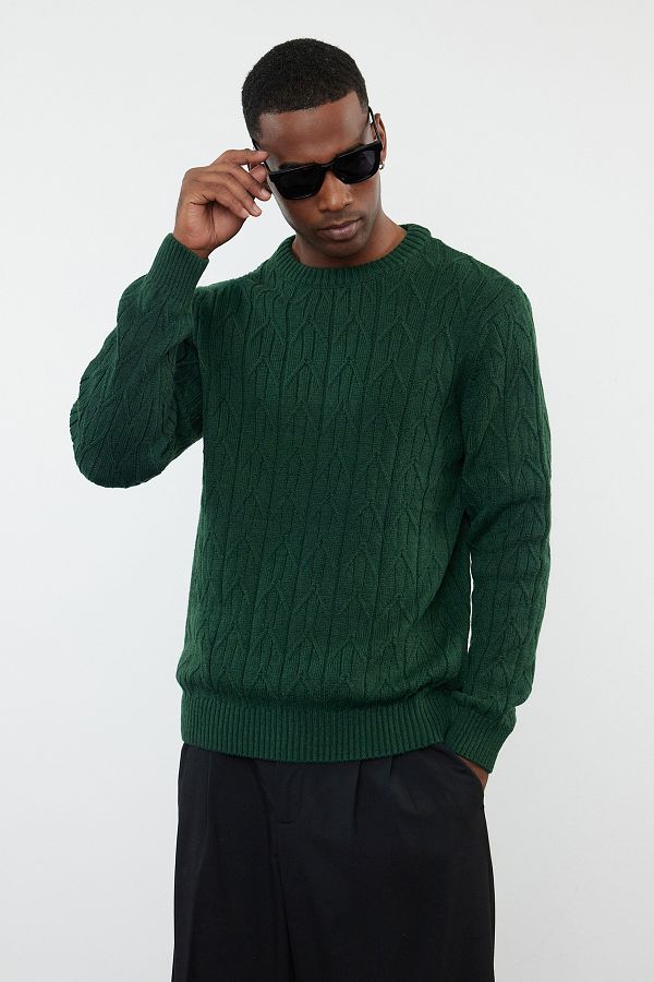 Emerald green crew neck sweater online