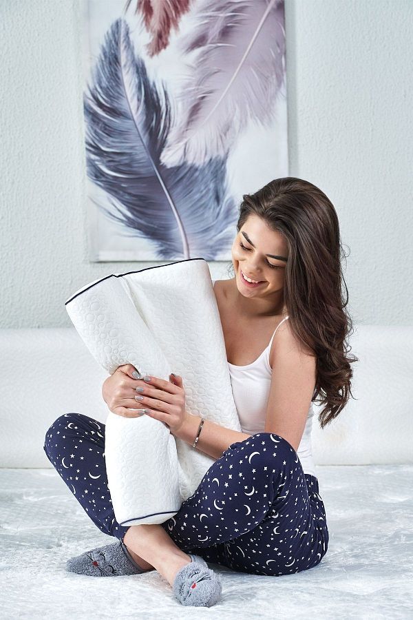 Bera Yatak Twinluxury Double Neck Support Orthopedic Visco Pillow for Neck Hernia Neck Straightening 51x41x13 11cm Trendyol