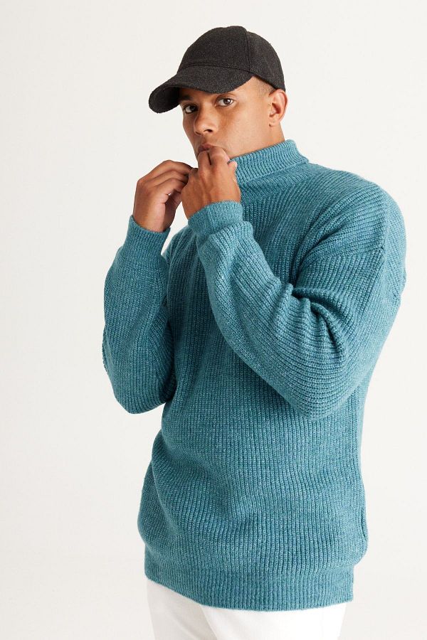 Rose gold turtleneck mens top